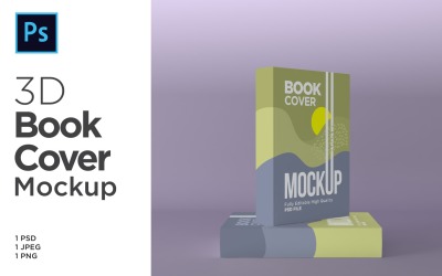 Two Books Cover Mockup 3d Rendering Template