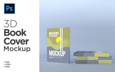 Vier brochureomslag Mockup 3D-rendering illustratie