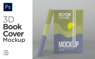 Zwei Bücher Cover Mockup 3D-Rendering-Illustration