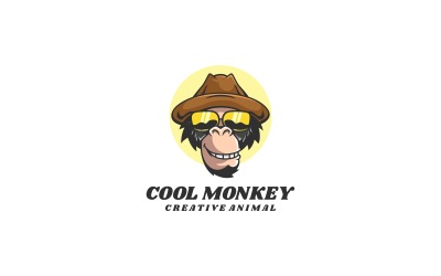 Cool Monkey Kreslený Styl Logo
