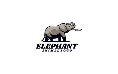 Elephant maskot logotyp stil