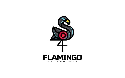 Flamingo technologie jednoduché logo