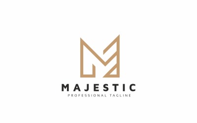 Majestic M Letter Line Logo Template