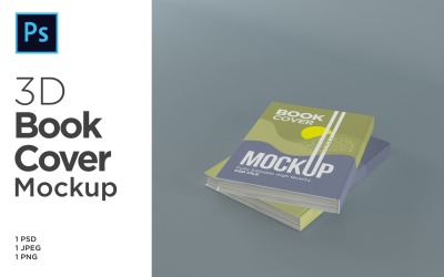 Modello di mockup per copertina di due libri 3d di rendering