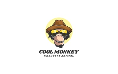 Serin Maymun Karikatür Logo Tarzı