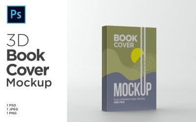 Rendering Book Cover Mockup Plantilla de ilustración de renderizado 3d
