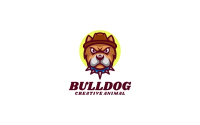 Style de logo simple bouledogue