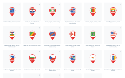 Drapeau Épingle Marqueur Pointeur National Pays Localisateur Carte