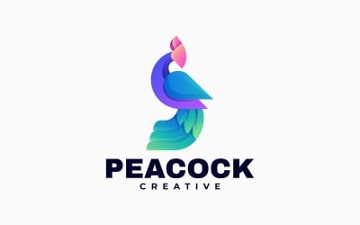 Logotipo colorido del pavo real del vector