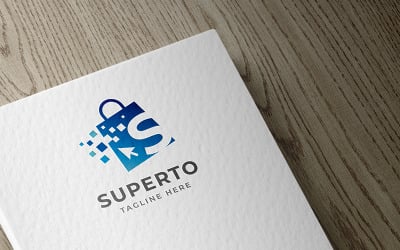 Logotipo Super Shop Letter S Pro