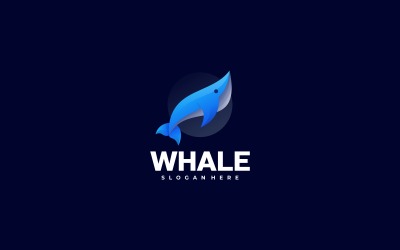 Vector Velryba Gradient Logo Styl