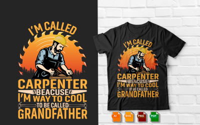 Diseño de camiseta de abuelo carpintero