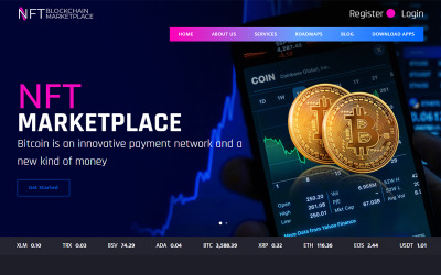 Marketplace NFT e modello di sito Web Blockchain