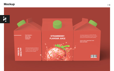 Paket - Süt ve Meyve Suyu Kutusu Mockup
