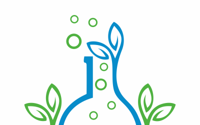 zelená laboratorní abstraktní logo šablona