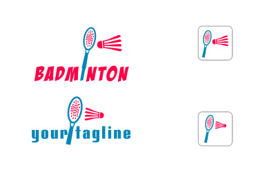 Badminton Spel Logo Vector Sjabloon