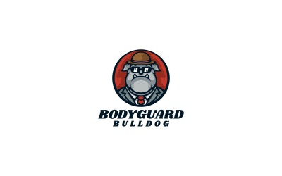 Bodyguard Bulldog Cartoon Logo