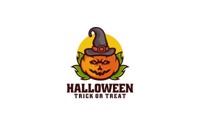 Cadılar Bayramı Basit Logo Tarzı
