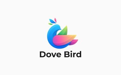 Dove Bird Gradiënt Kleurrijk Logo