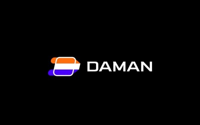 Dynamisch plat Letter D-logo