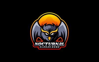 E-Sports logotyp för nattlig uggla