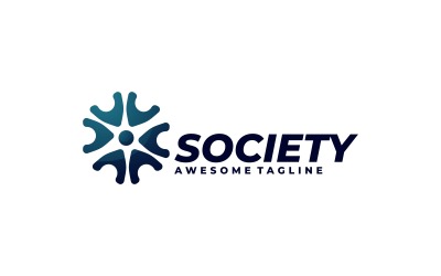 Estilo de logotipo gradiente da sociedade