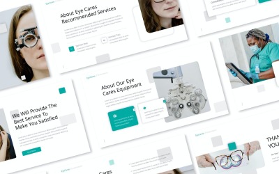 Eye Cares - Diapositive d'infographie PowerPoint