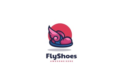 Fly Shoe Estilo de logotipo simple