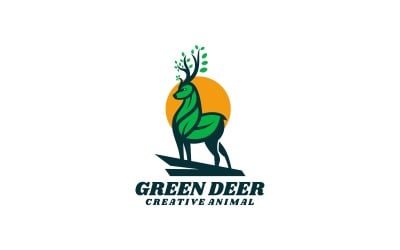 Green Deer Mascot Logo Style