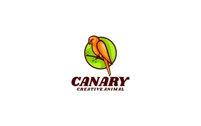 Kanarienvogel-einfaches Maskottchen-Logo