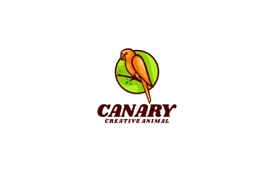 Kanarya Kuşu Basit Maskot Logosu
