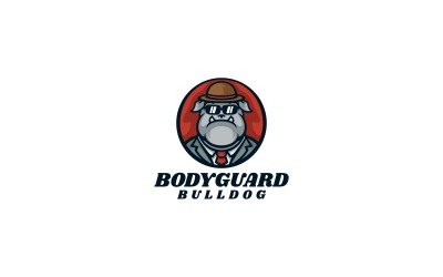 Leibwächter-Bulldogge-Cartoon-Logo