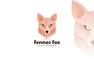 Logo sfumato di volpe Fennec vettoriale