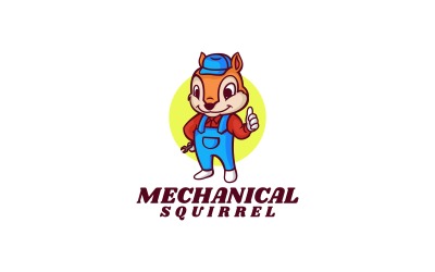 Mechanical Squirrel Cartoon Logo