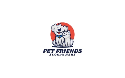 Pet Friends tecknad logotyp stil