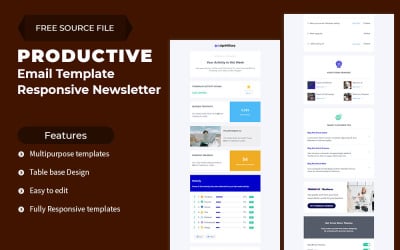 Produktivní – e-mailová šablona responzivní newsletter
