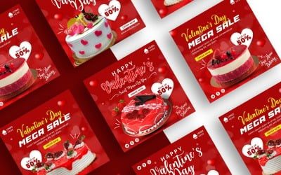 Шаблон поста в Instagram на День святого Валентина в социальных сетях