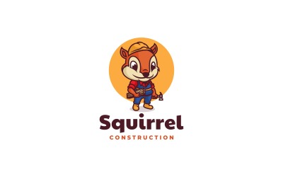 Squirrel Construction Cartoon Logo
