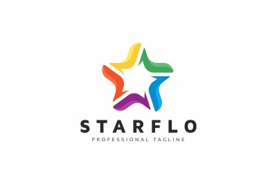 Stjärna färgglada logotyp mall