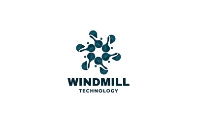 Větrný mlýn Technologie Gradient Logo