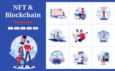 M386_NFT és Blockchain technológia illusztrációk
