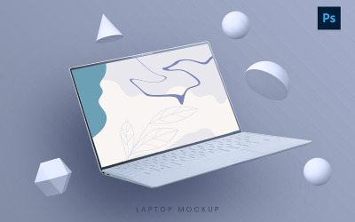 Attraktiv laptop PSD Mockup
