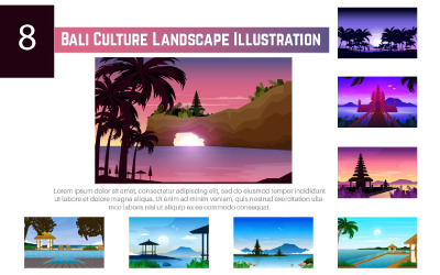 8 Bali Kultur Landskap Illustration