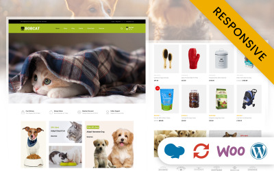 Bobcat - Responsywny motyw WooCommerce ze zwierzętami i zwierzętami