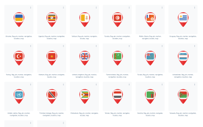 Conjunto de ícones de vetor de bandeira de países escandinavos