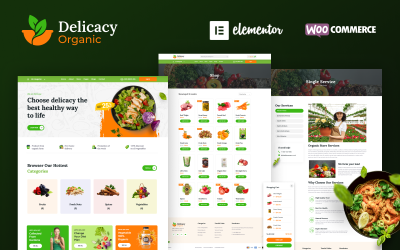 Delicacy - Organik ve Gıda Mağazası Elementor WordPress Teması