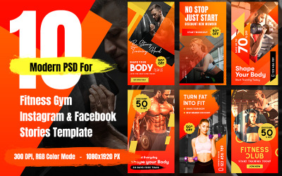 10 Instagram et Facebook Fitness GYM Stories Réseaux sociaux