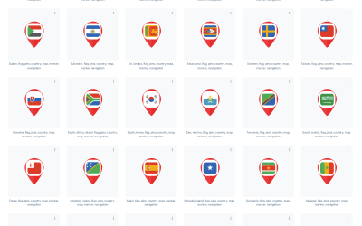 Land Flagge Pin Karte Nationale Markierungszeiger-Symbol