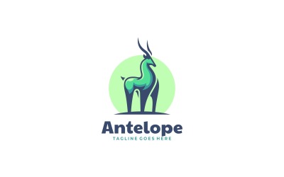 Antilop maskot logotyp stil