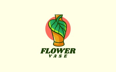Blomvas enkel logotyp stil